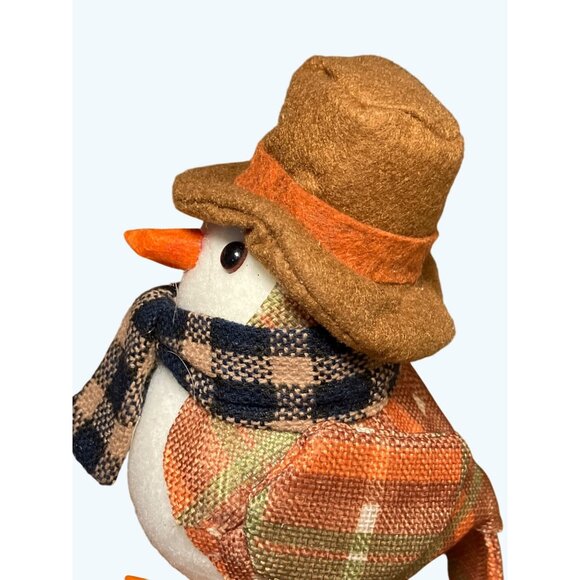 Harvest Autumn Fall Fabric Felt Bird Plaid Scarf Hat Holiday Decor - Picture 6 of 9